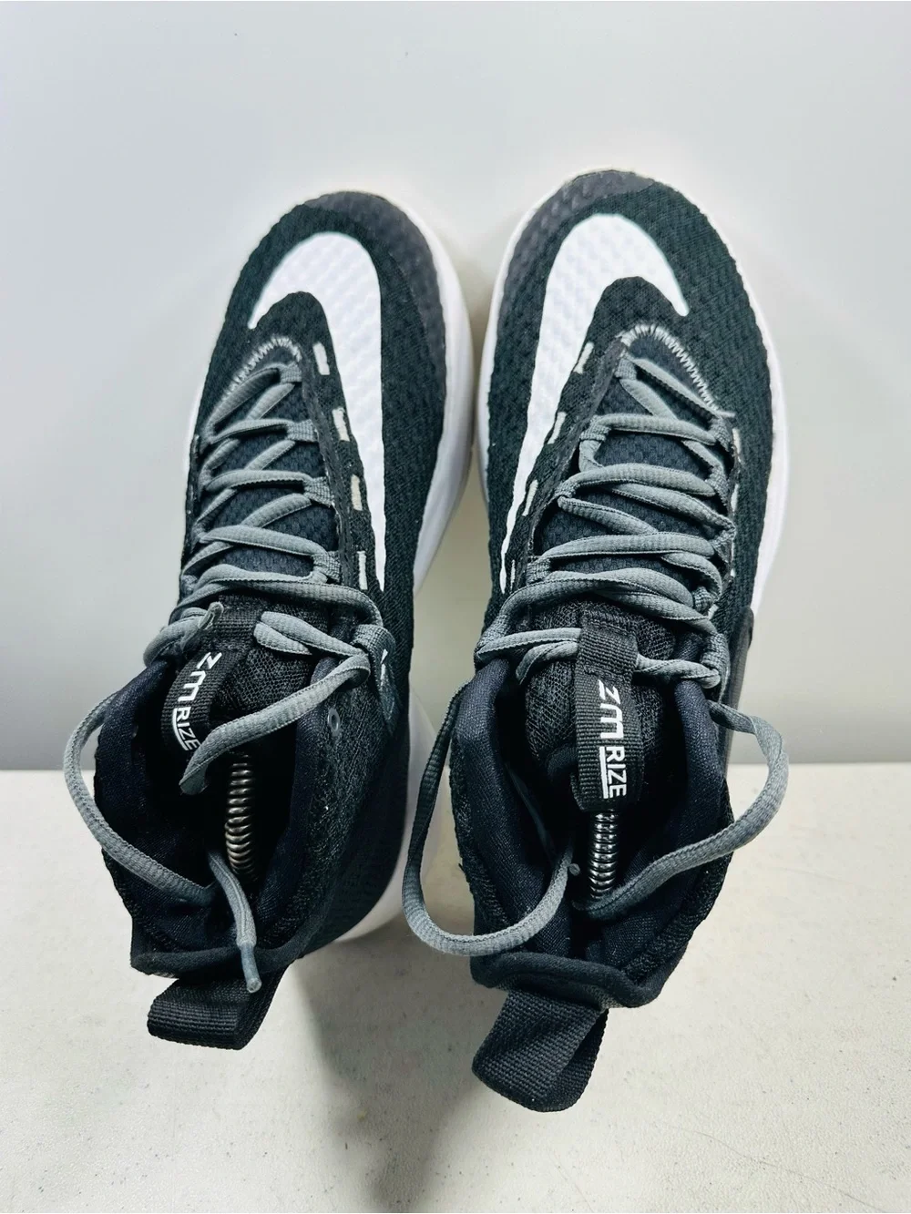 Nike Kids Black and White High-Top Basketball Sneakers